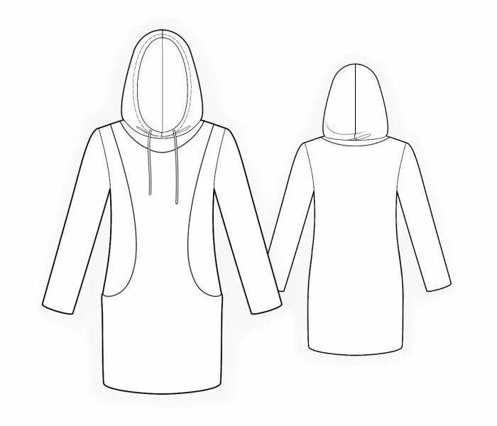 Платье худи выкройка Tunic With Hood Tunic sewing patterns, Womens sewing patterns, Jacket pattern se