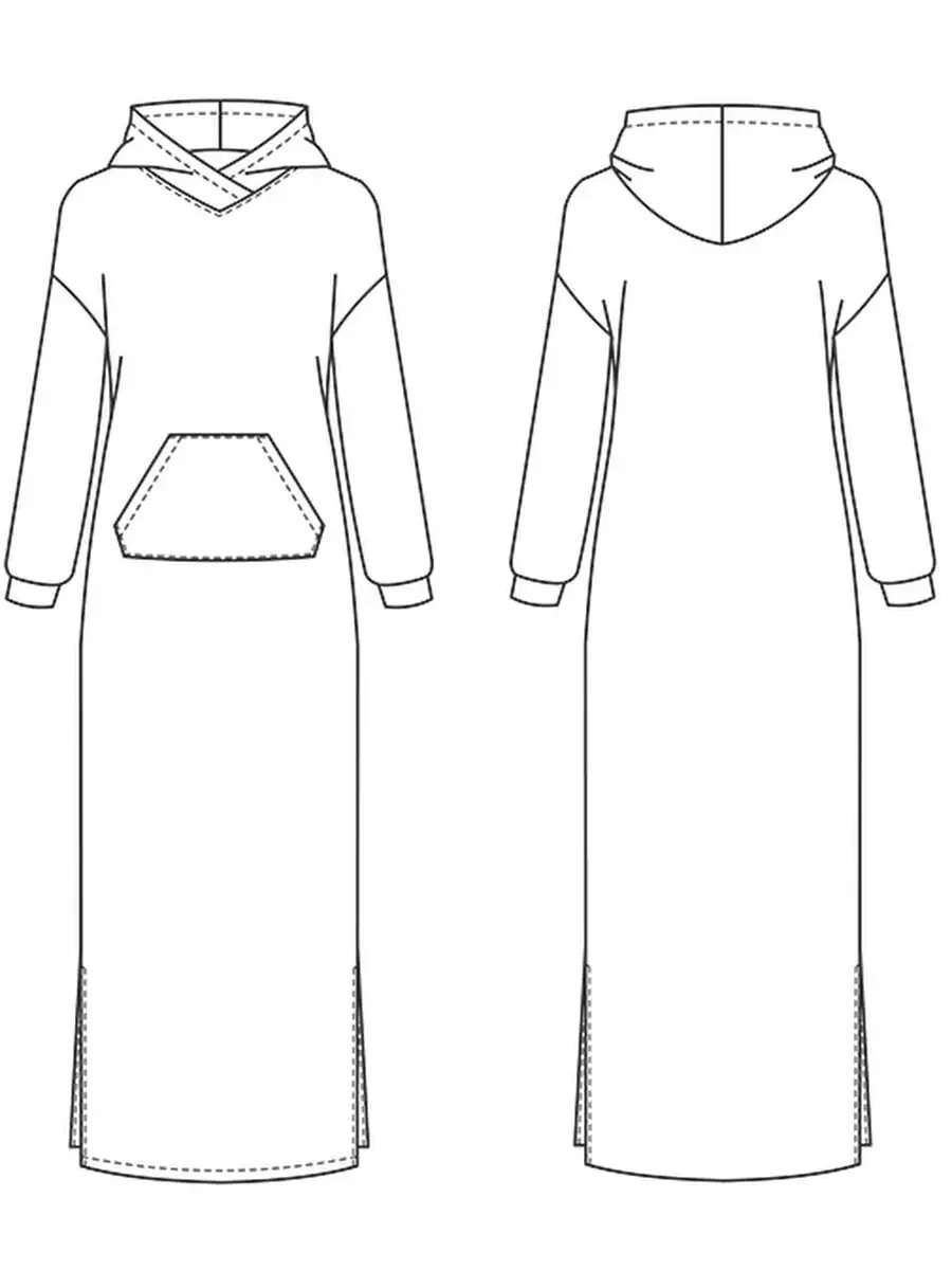 Платье худи выкройка Платье худи выкройка - MrPen.ru