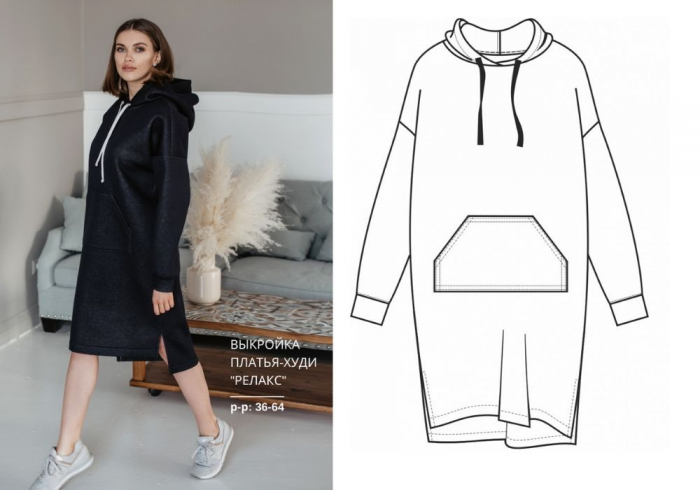 Платье худи выкройка С чего начать новичку в шитье? Простые выкройки Шить просто - Выкройки-Легко.рф