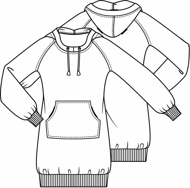 Платье худи выкройка Jurk (post patroon)-789842 Patronen, Naaipatronen, Jurken naaien