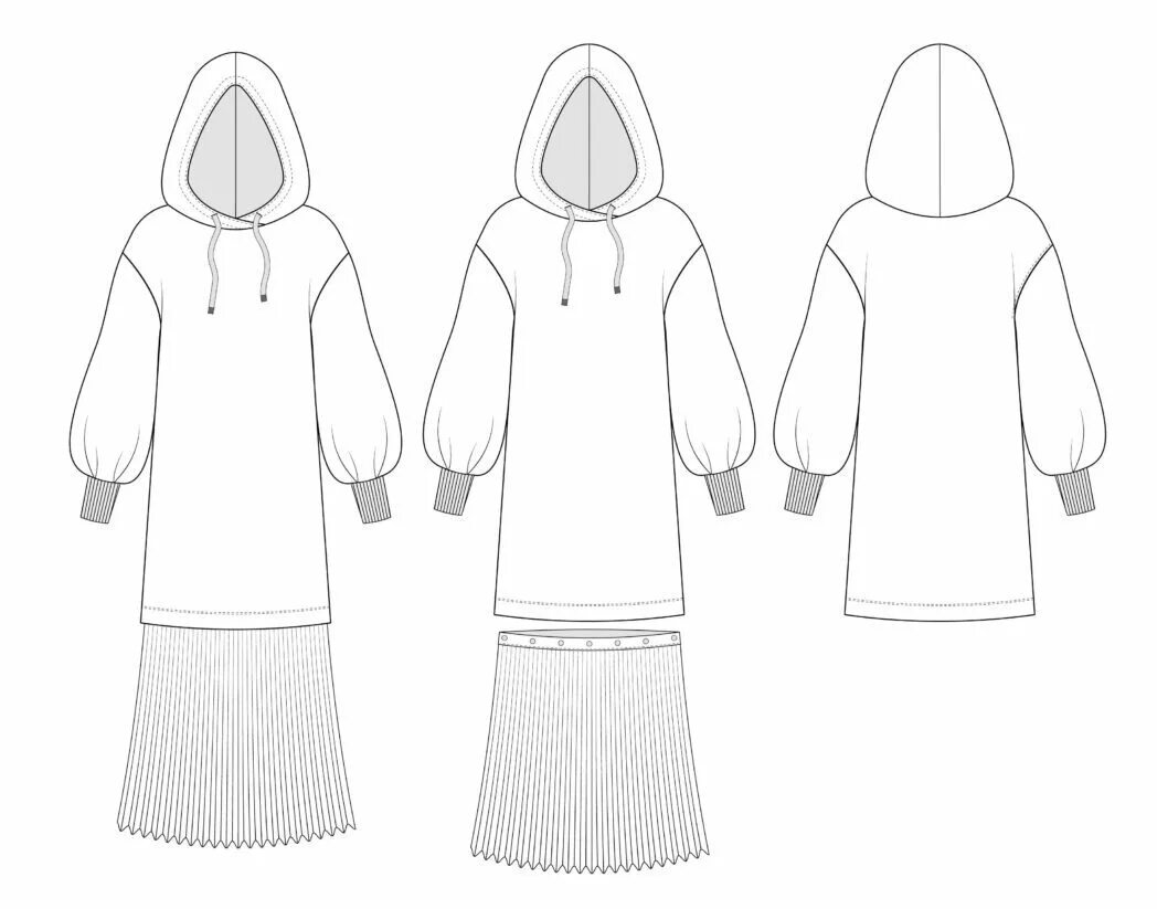 Платье худи выкройка бесплатно Платье худи выкройка - MrPen.ru