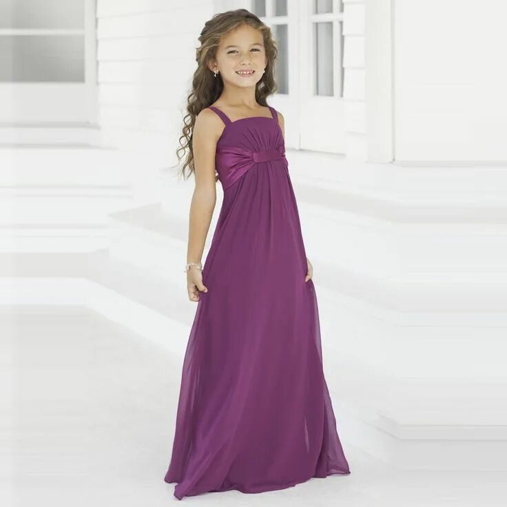 Платье подростки фото Click to Buy Custom Made Purple Junior Bridesmaid Dresses Long Vestido Primera C