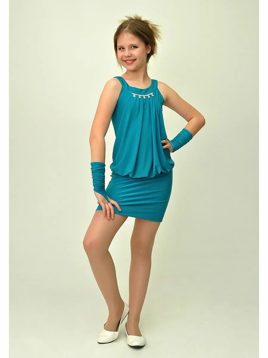 Платье подростки фото Нарядное платье и перчатки Ладетто 140435812 купить за 1981 ₽ в интернет-магазин