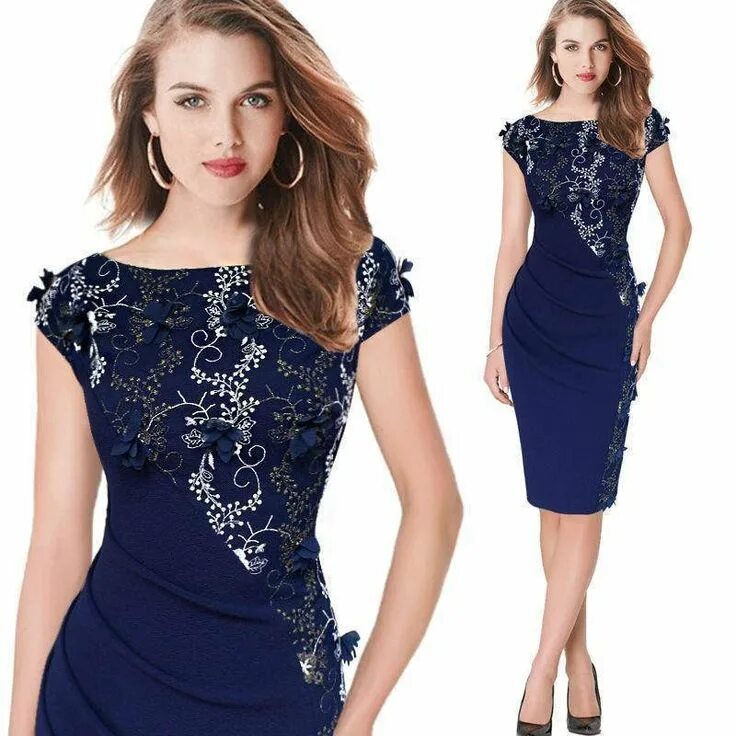 Платье праздничные для женщин фото Material: Cotton,Polyester Style: Casual Silhouette: Sheath Pattern Type: Solid 