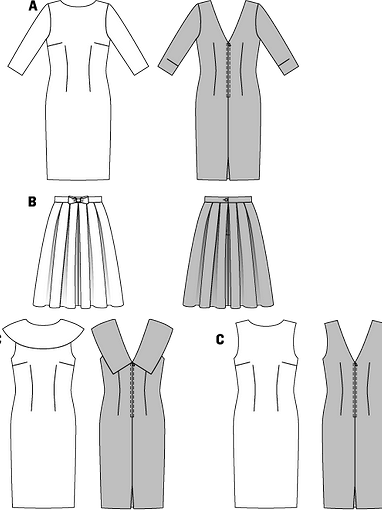 Платье приталенного силуэта выкройка Выкройки платьев 50-х годов от Burda - купить и скачать на Burdastyle.ru