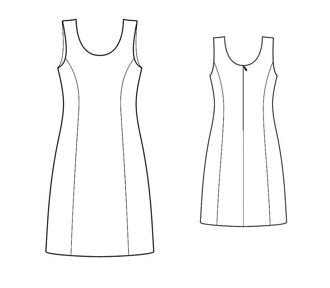 Платье приталенного силуэта выкройка Custom-Fit Sewing Patterns - Princess-Style Sleeveless Dress Sewing pattern desi
