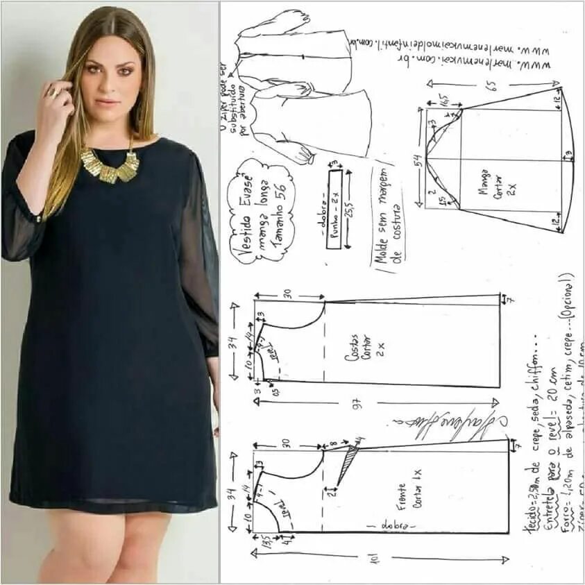 Платье прямое женское выкройка скачать Pin on Moldes de Costura