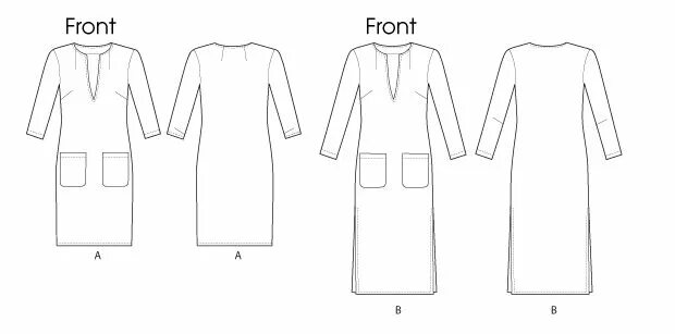 Платье прямого кроя выкройка tunic or dress for any season Vogue dress patterns, Vogue sewing patterns, Vogue