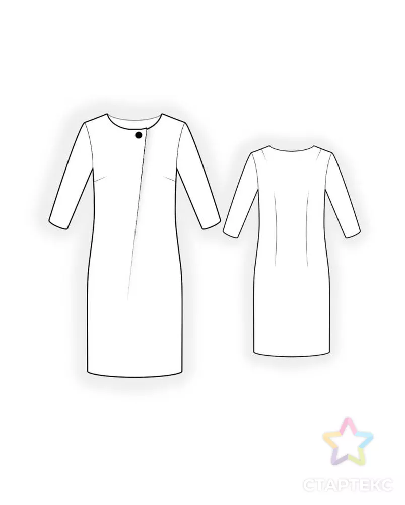 Платье прямого кроя выкройка Выкройка: платье со складкой на полочке - купить в Екатеринбурге оптом и в розни