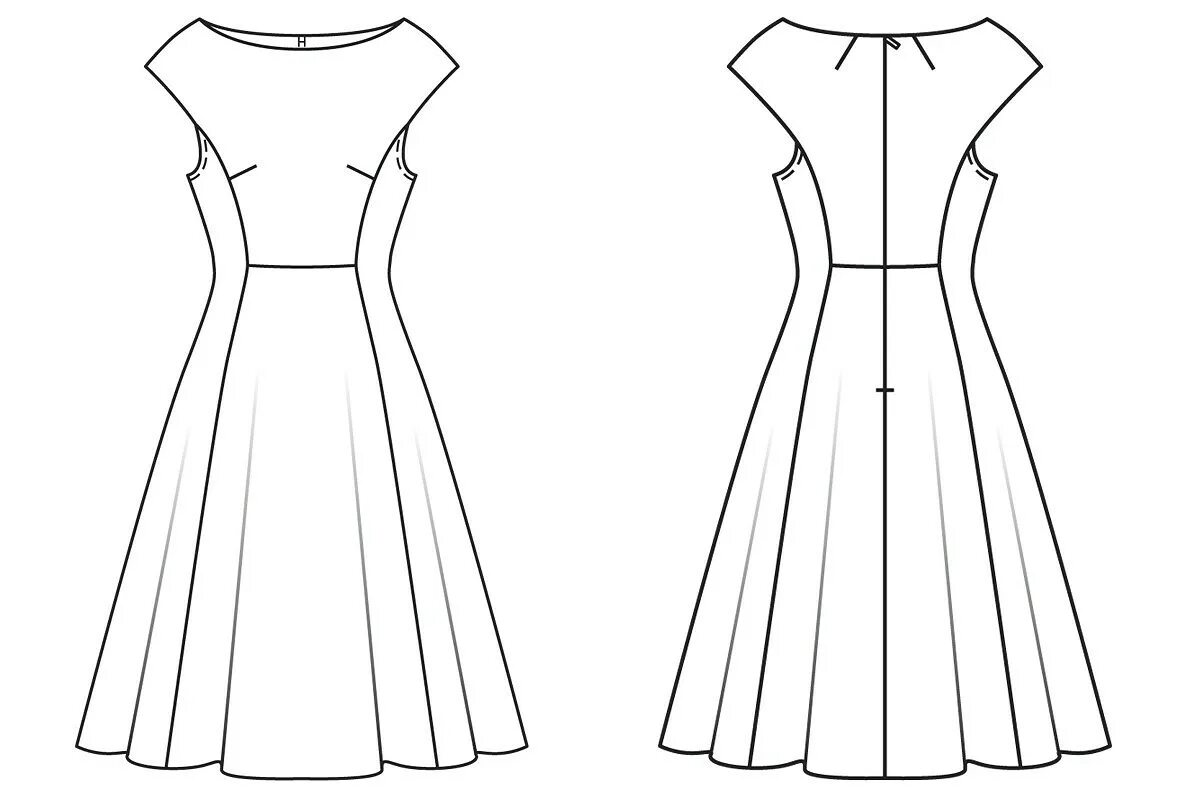 Платье расклешенное от талии выкройка Выкройка месяца: безупречное платье для настоящих леди - BurdaStyle.ru