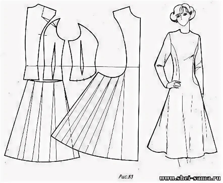 Платье расклешенное от талии выкройка 17 Sew ideas clothing patterns, dress patterns, sewing clothes