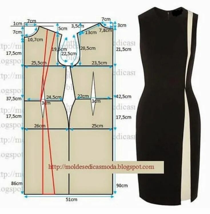 Платье расширить выкройка Пин на доске Выкройки Узоры для одежды, Составление образца, Образец моды
