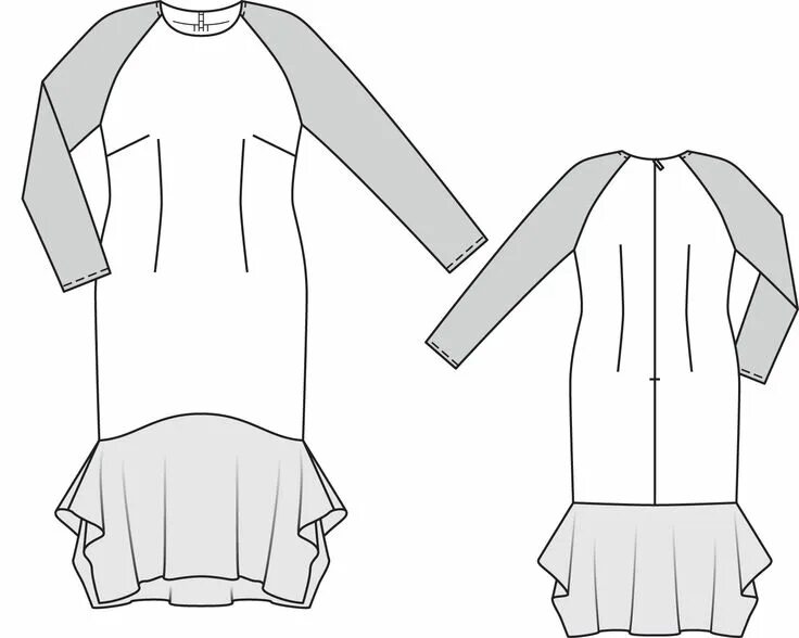 Платье реглан для полных женщин выкройка Платье Выкройки, Платья и Рукав
