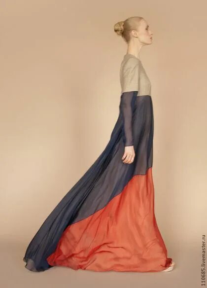 Платье россия фото Платье из шёлкового шифона и натурального льна - купить на Ярмарке Мастеров - 49