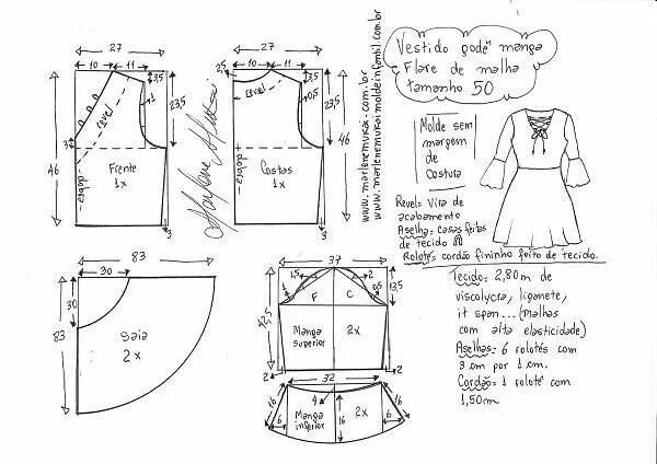 Платье рост 116 выкройки Pin de Agata em Выкройки, моделирование Padrão de costura, Aprender a costurar, 