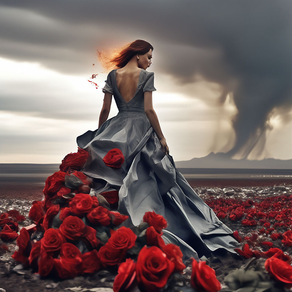 Платье роза фото Красивые розы на платье без ." - картинка создана в Шедевруме