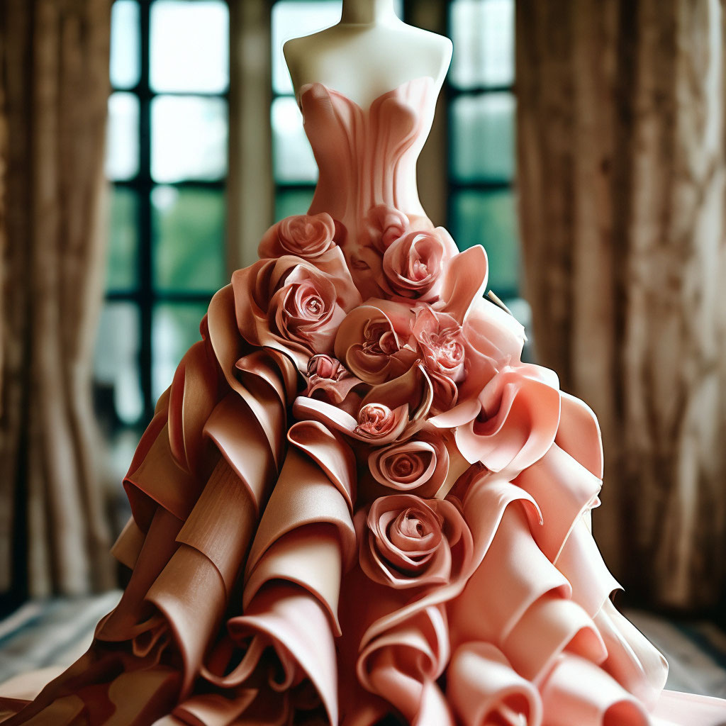 Платье роза фото Платье-роза элегантно форма цветка ." - картинка создана в Шедевруме