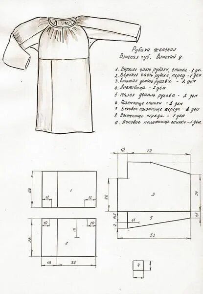 Платье рубаха выкройка Folk clothing, Russian clothing, Folk fashion