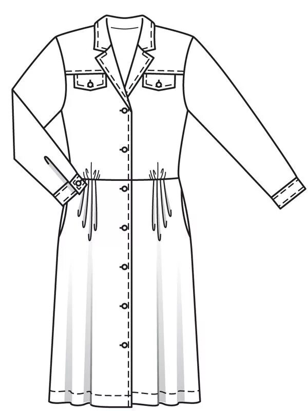 Платье рубашка без выкройки Платье-рубашка - выкройка № 114 A из журнала 2/2018 Burda - выкройки платьев на 