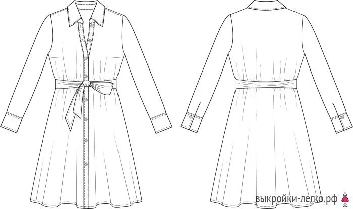 Платье рубашка без выкройки Выкройка элегантного платья-рубашки Шить просто - Выкройки-Легко.рф Модные стили