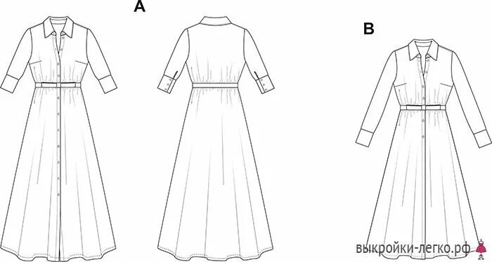 Платье рубашка без выкройки 2 в 1: Выкройка платья-рубашки Шить просто - Выкройки-Легко.рф Clothes, Sewing f
