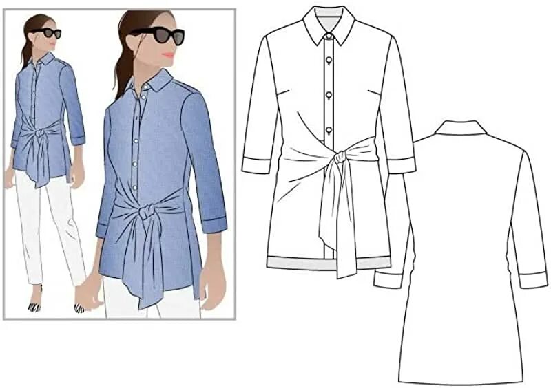 Платье рубашка без выкройки Amazon.com: Style Arc Patterns
