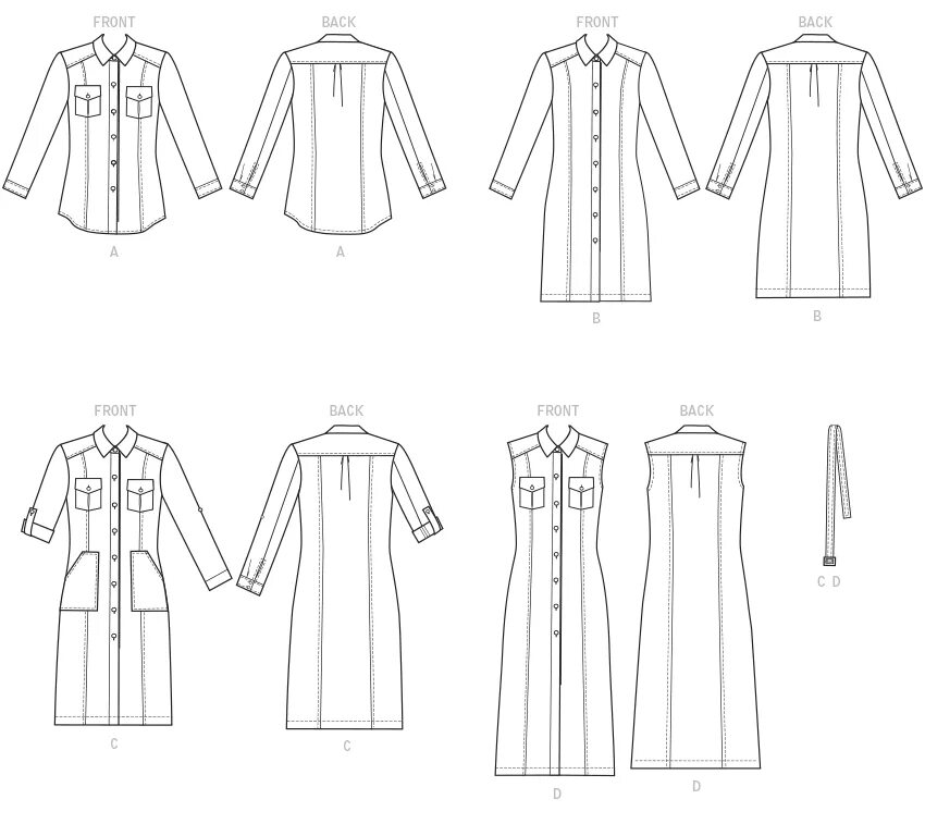 Платье рубашка без выкройки M7470 McCall's Patterns pricess seamed shirt Patrones, Patrones de camisa, Mater