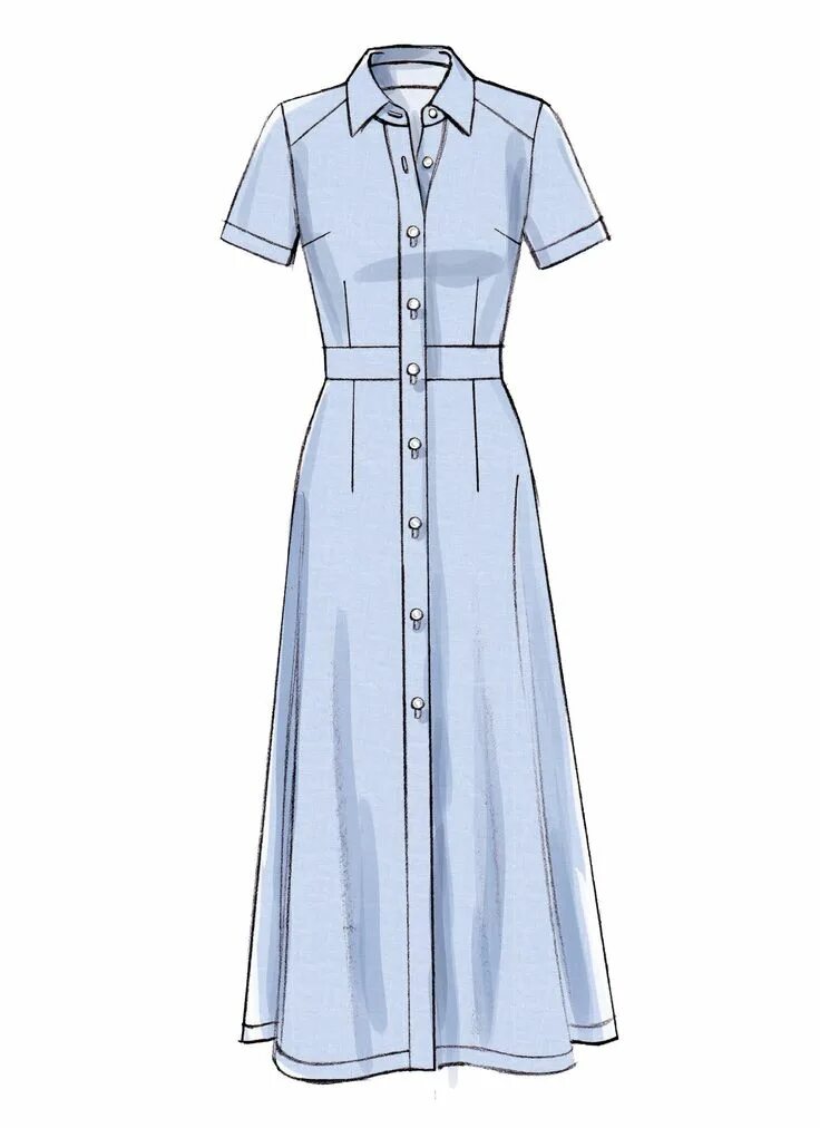 Платье рубашка длинное выкройка M7623 McCall's Patterns Sewing Patterns in 2020 Shirt dress pattern, Fashion dra