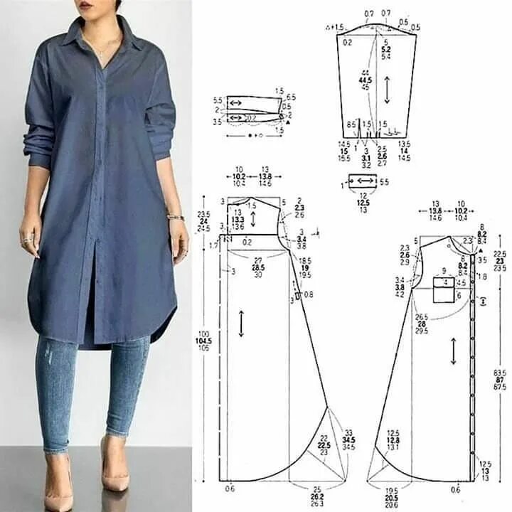 Платье рубашка длинное выкройка Irina Golubeva ha compartido una publicación en Instagram: "Выкройка удлиненной 