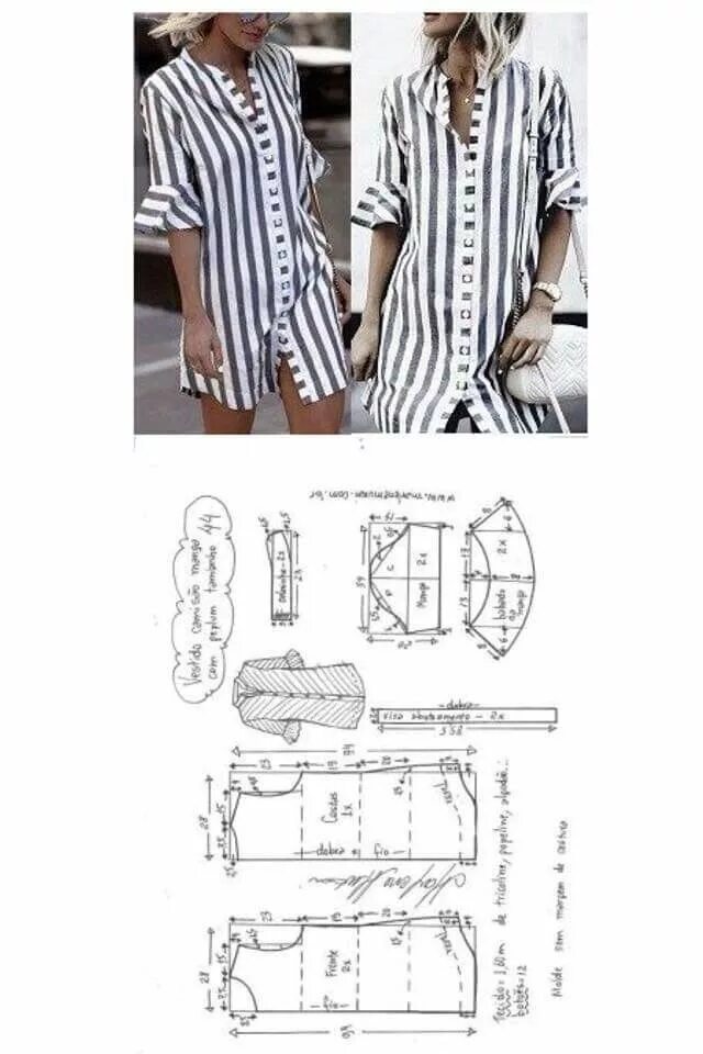 Платье рубашка длинное выкройка Pin by Sol Lecito on 1Vestidos casuales Shirt dress pattern, Fashion sewing patt