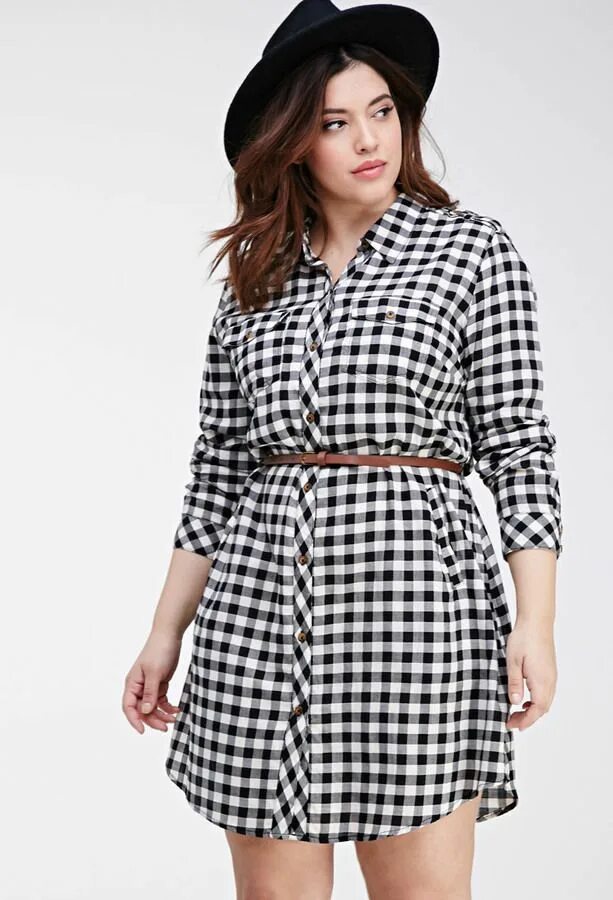 Платье рубашка для полных женщин фото plus size shirt dress with pockets Factory Store