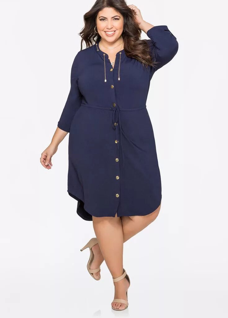 Платье рубашка для полных женщин фото Chainlink Hi-Lo Shirtdress Chainlink Hi-Lo Shirtdress Fashion, Plus size dresses