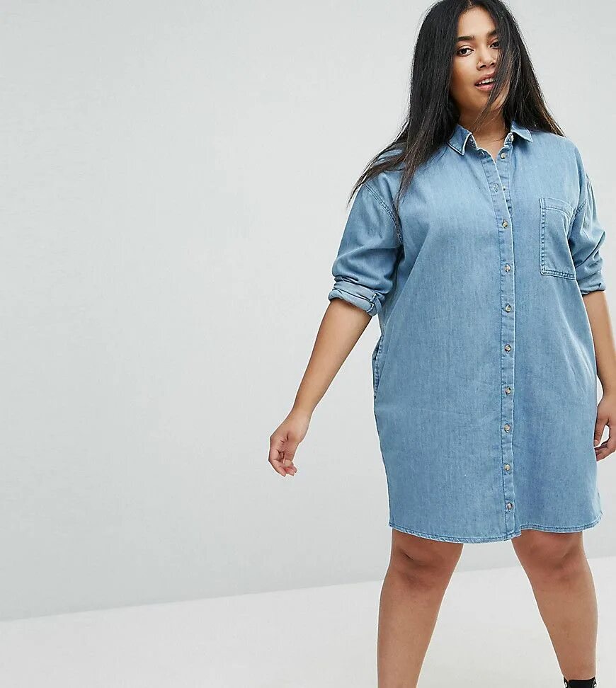 Платье рубашка для полных женщин фото Get this Asos Curve's cowboy dress now! Click for more details. Worldwide shippi