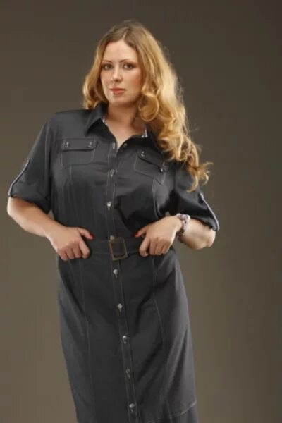 Платье рубашка для полных женщин фото Платье сафари для полных