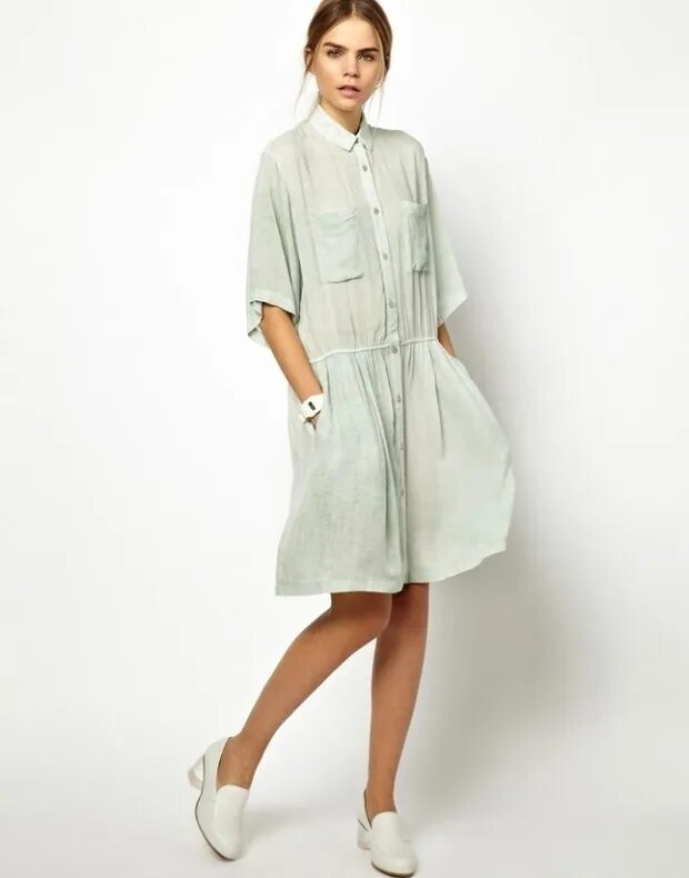 Платье рубашка фото Как правильно носить платье-рубашку? - фото