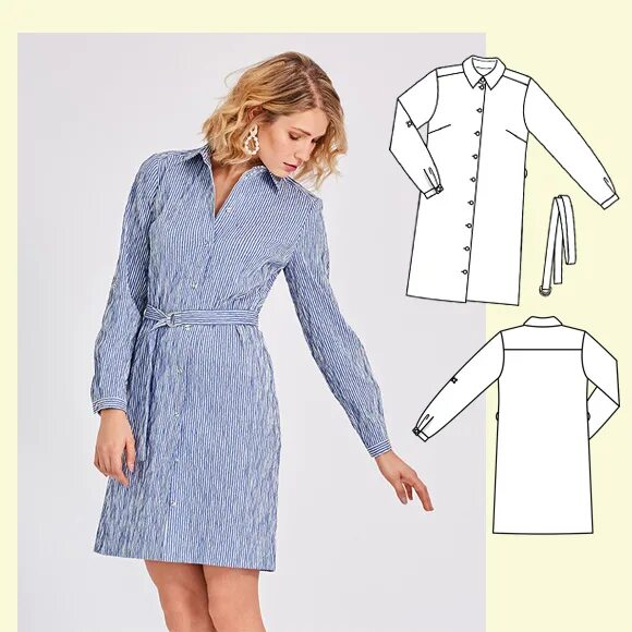 Платье рубашка с длинным рукавом выкройка Платье-рубашка: 25 выкроек на любую фигуру Burdastyle