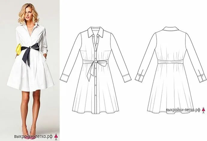 Платье рубашка выкройка Готовая выкройка платья-рубашки Выкройки онлайн и уроки моделирования Shirt patt
