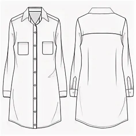 Платье рубашка выкройка Sewing Pattern - Long Sleeve Midi Shirt Dress in 2024