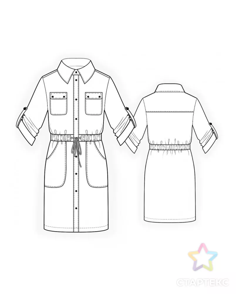 Платье рубашка выкройка бесплатно Выкройка: платье в стиле сафари - купить в Екатеринбурге оптом и в розницу по не