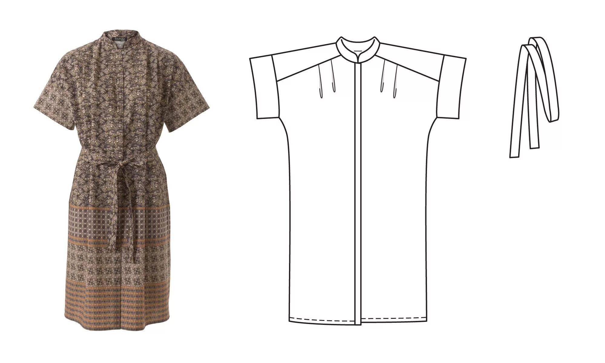 Платье рубашка выкройка бурда Технические рисунки Burda 4/2017 - BurdaStyle.ru Технические рисунки, Одежда, На