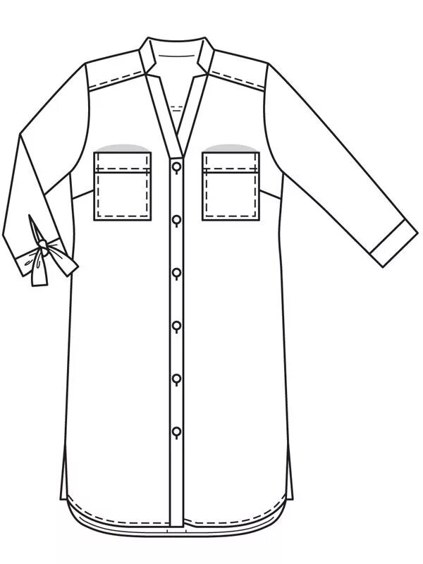 Платье рубашка выкройка купить Платье-рубашка - выкройка № 127 из журнала 2/2018 Burda - выкройки платьев на Bu