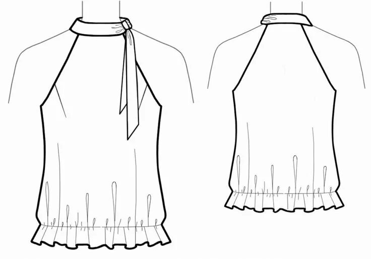 Платье с американской проймой выкройка Top With Decorative Collar - Sewing Pattern #5635 Women top sewing pattern, Top 