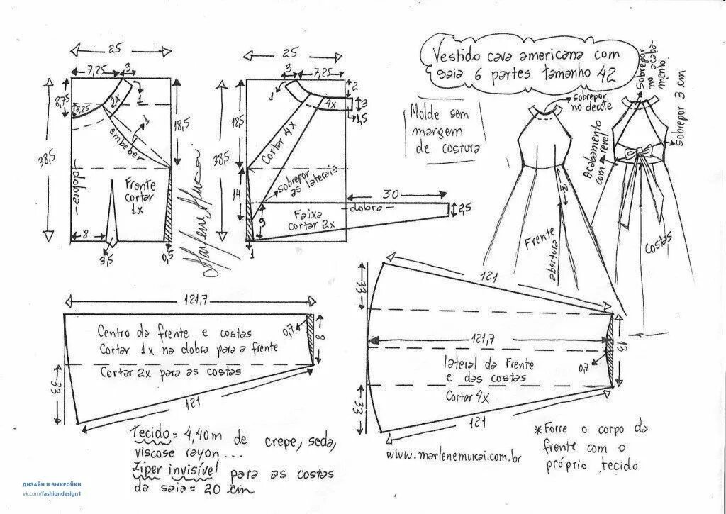 Платье с американской проймой выкройка Полезный журнал Кройка * Шитье * Рукоделие. Запись со стены. Шитье, Выкройки, Ди