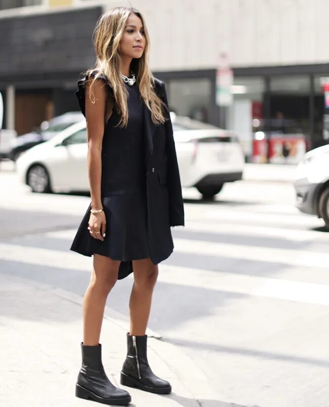 Платье с ботинками фото Сочетание черных платьев: советы для создания стильных образов в любой ситуации