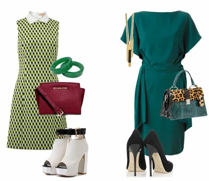 Платье с чем сочетать фото С чем носить зелёное платье Зеленое платье, Одежда, Платья