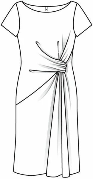 Платье с драпировкой на талии выкройка Schéma du modèle - burdafashion.com Fashion design, Fashion drawing, Dress patte