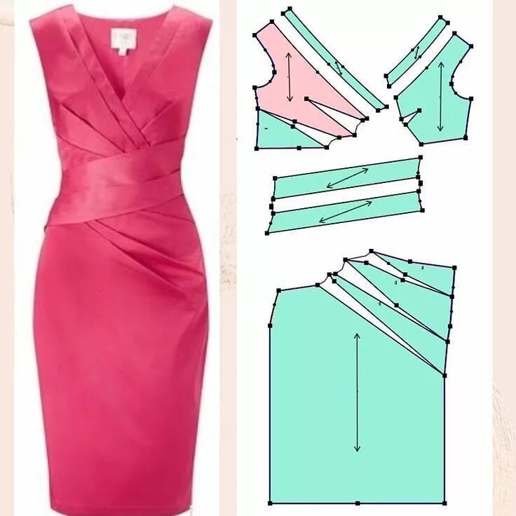 Платье с драпировкой на талии выкройка Выкройки, шитье, моделирование одежды Skirt patterns sewing, Dress sewing patter