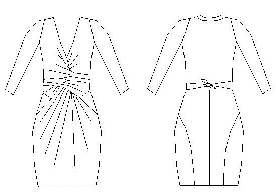 Платье с драпировкой на талии выкройка Платье с драпировками Для начала рассмотрим перед. Фасонные линии переда напомин