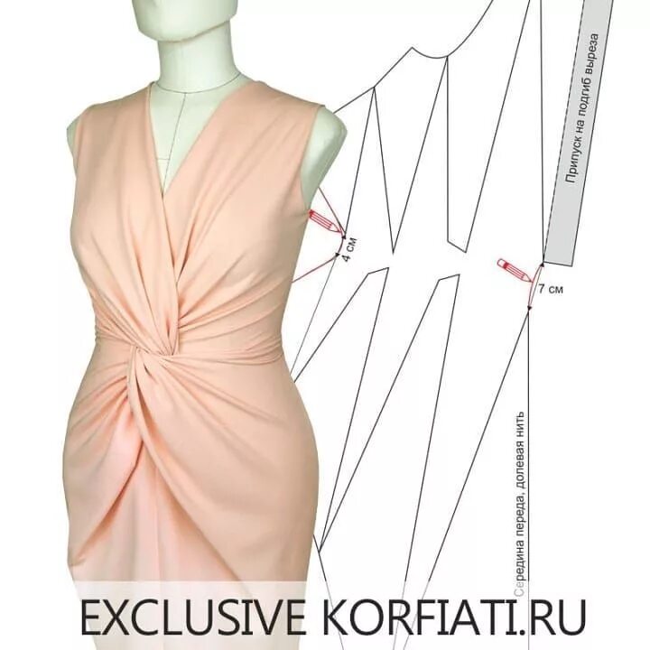 Платье с драпировкой на талии выкройка Anastasya Korfiati (@a_korfiati) * Instagram photos and videos Dress sewing patt