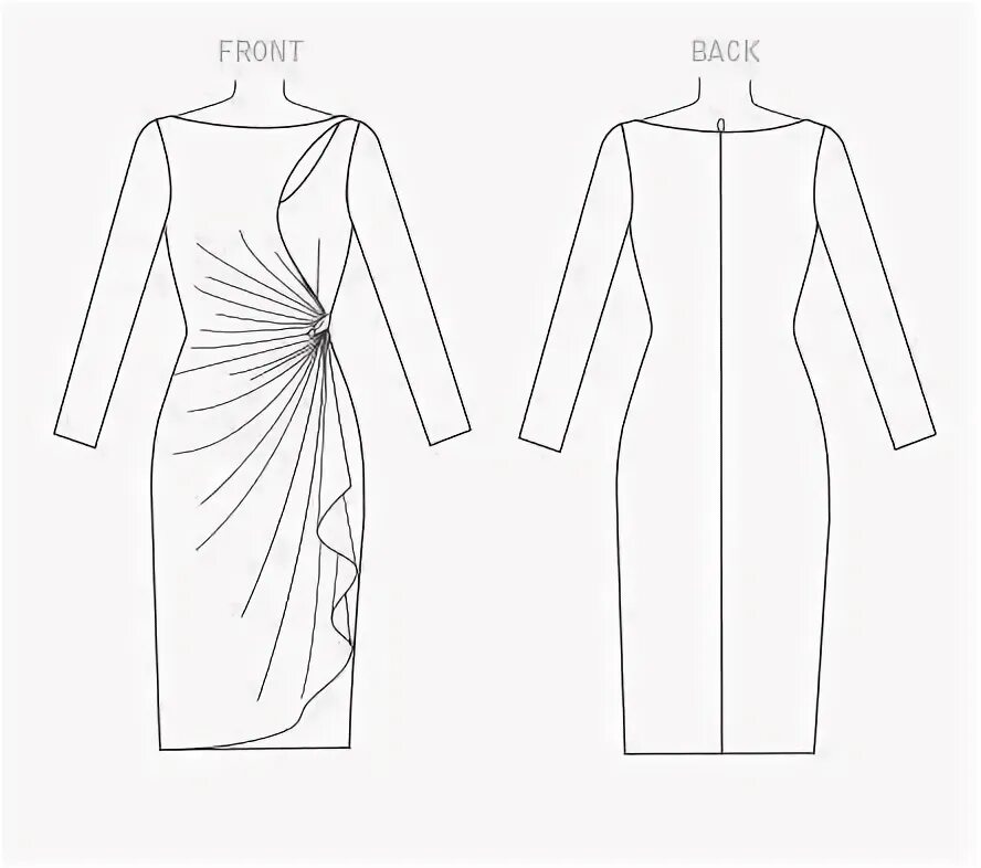 Платье с драпировкой на талии выкройка Выкройки на индивидуальные размеры Vogue dress patterns, Vogue sewing patterns, 